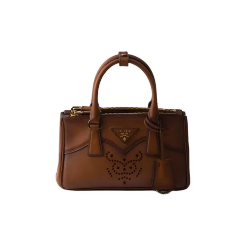 PRADA Galleria Коровья кожа Одно плечо Сумка Мини Женская Коричневая