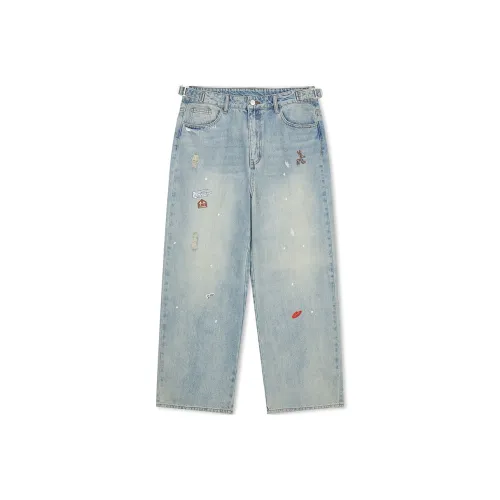 BONELESS Cut Blue Unisex Jeans