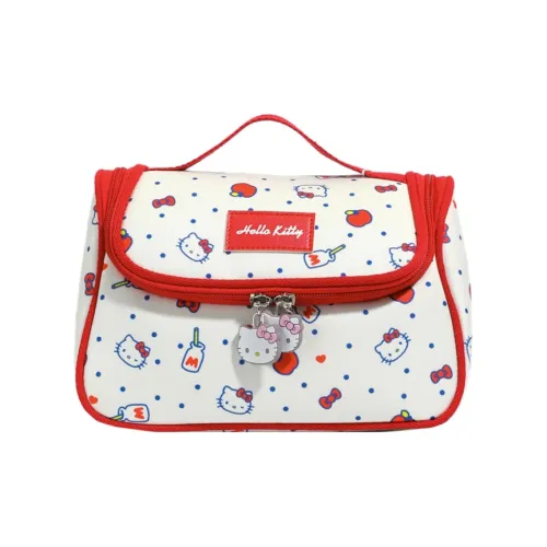 Sanrio Hello Kitty Холст Путешественный Сумка для хранения Унисекс Красный и Белый с принтом по всей поверхности