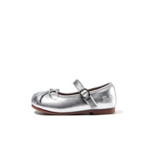 Барби Детская кожаная обувь Low Top Silver Kids