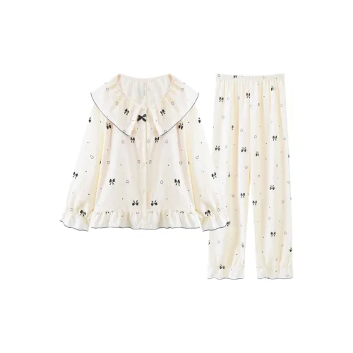 OEING Белый комплект Женские пижамные комплекты