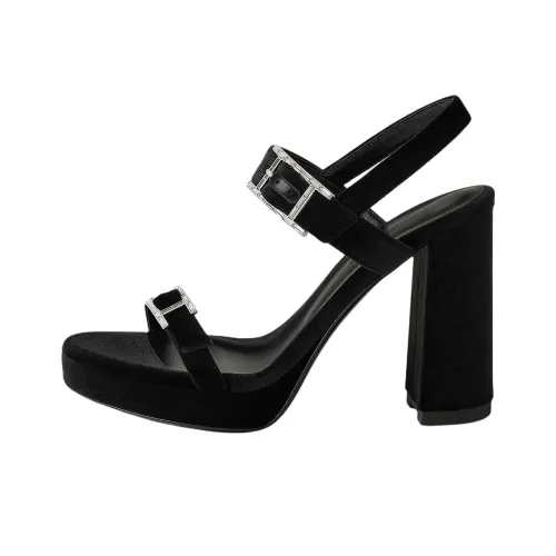 HERMES Bossa One Ремень Сандалии 10,5 см Женские Черный