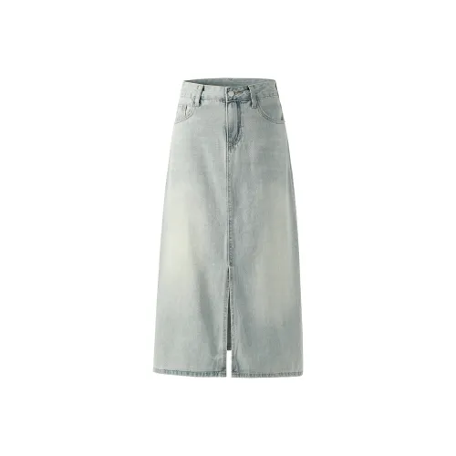 SNOOPY Denim Long Skirt Women's