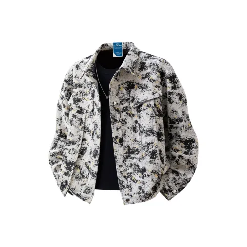 HANDAIWEI Tie Dye Черный хаки Унисекс Куртки