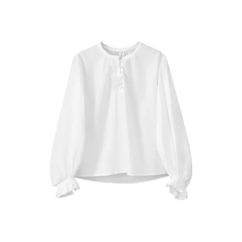 Fstudio Early AUTUMN Французский Рюш Рукав-фонарик Кукла Стиль Ювенильный Длинный Sleeved Рубашка Женские