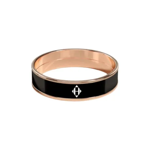 HERMES Эмаль Кольца Женские Черный Розовое Золото
