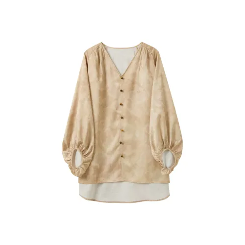 3COLOUR Кофе Женские Шифоновые Рубашки