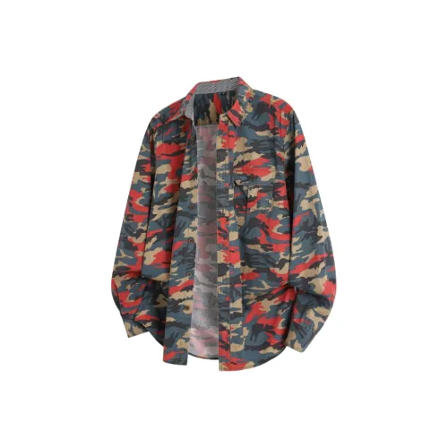 CariteSport Камуфляж Мода Длинный Рукав Рубашка Унисекс