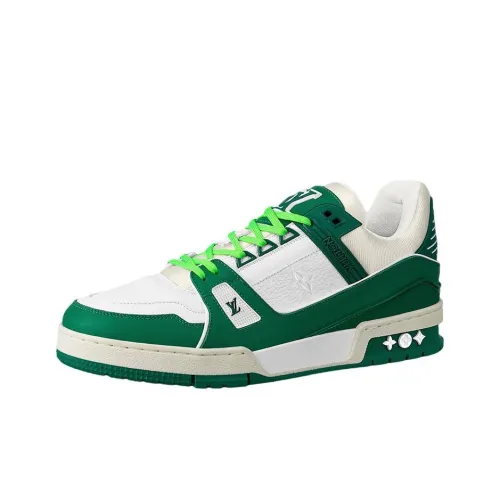 LOUIS VUITTON Тренер Low Топ Стильные Скейтбординги Мужской Белый Зеленый