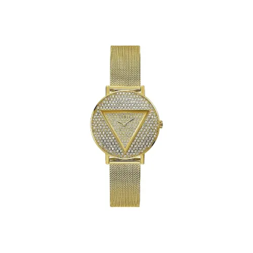 GUESS Женская коллекция часов GUESS Наручные часы Кварцевый механизм Ремешок из нержавеющей стали 36 мм Золотой циферблат Женские часы