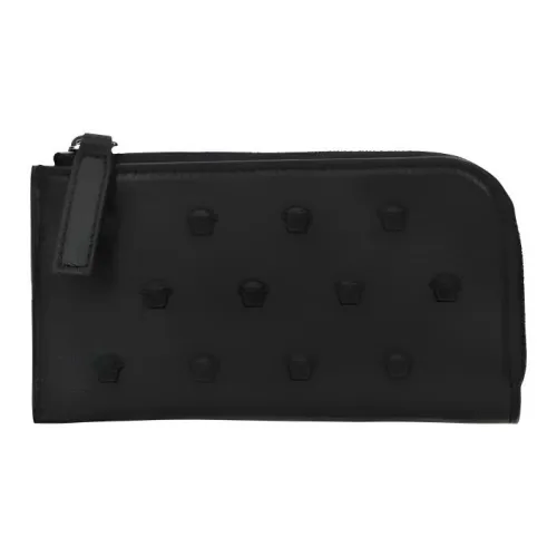 VERSACE Мужской кожаный кошелек для монет черный