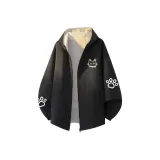 Чёрный, двусторонний, с капюшоном