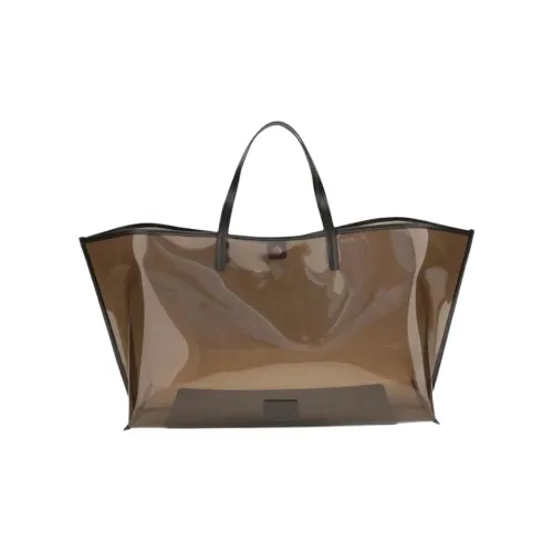 Staud Телячья кожа Термопластичный полиуретан TPU Тоут Сумка Сумка для покупок Сумка Большая Женская Коричневая и Прозрачная