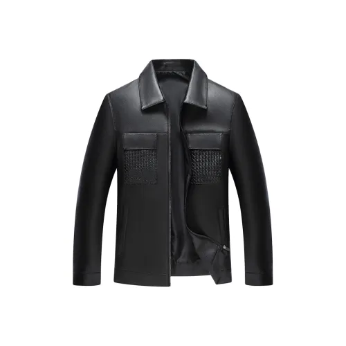 OGQG Черные Мужские Кожаные Куртки