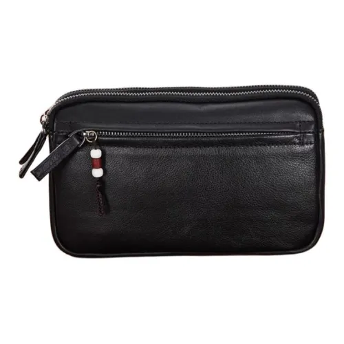 DOSRFINI Клатч из коровьей кожи мужской черный