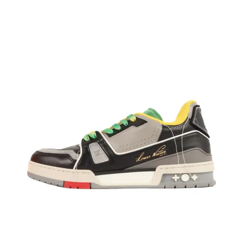 LOUIS VUITTON Тренер Low Топ Стильные Скейтбординги Мужской Черный Серый Зеленый