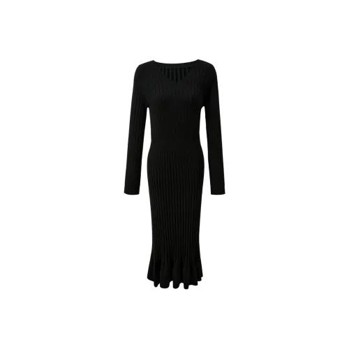 3COLOUR Длинное платье с длинными рукавами женское