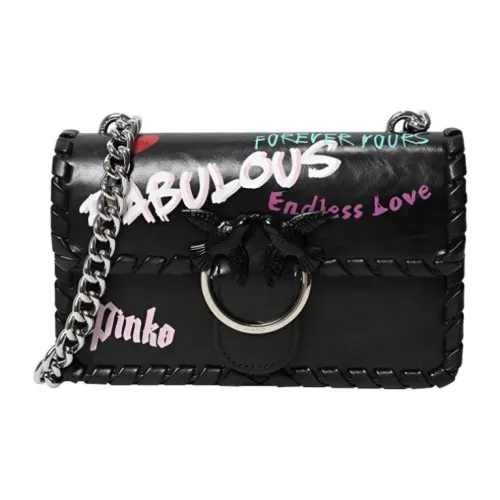 PINKO Коровья кожа Swallow Сумка Сумка через плечо Мини Женская Черная