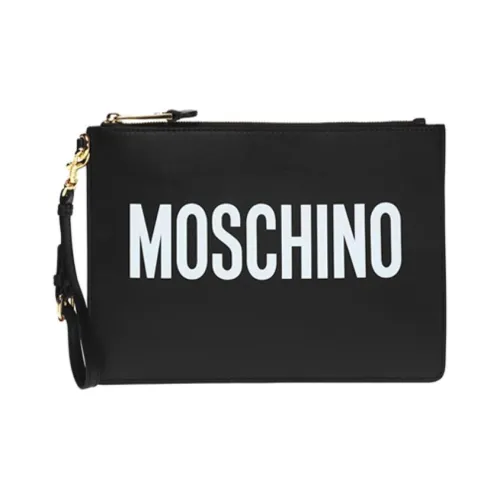 MOSCHINO Гладкая коровья кожа Клатч Унисекс Черный