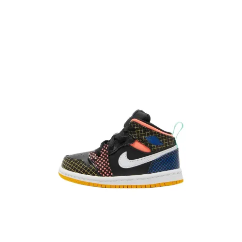 Jordan Air Jordan 1 MID Топ Обувь для малышей Черный Infant And Toddler