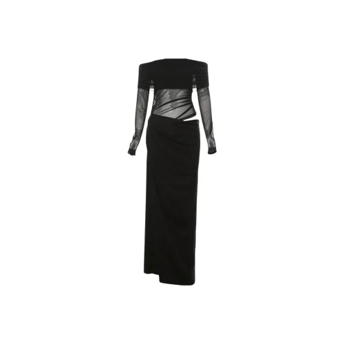 Mu Qingqing Длинное платье с длинными рукавами женское