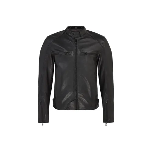 Belstaff Черные Мужские Кожаные Куртки