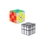 Третий порядок Цвет Рубикса Куб + третий порядок Зеркальце Рубикса Куб [Брушированный Серебряный] 154