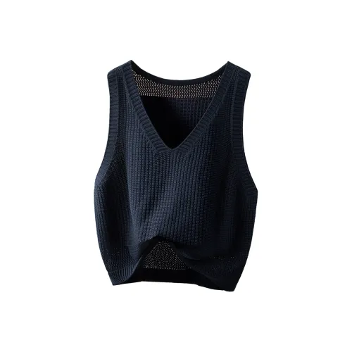 SIBAISHE Темно-синий женский жилет