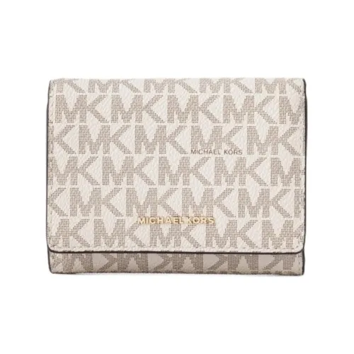 MICHAEL KORS Jet Set Покрытый холст Кошелек Средний Женский Ванильный Розовый