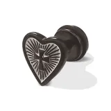 Сердце, крест, серьги-гвоздики, один (черный)