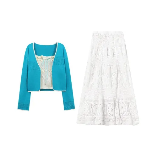 MARIE·COCO Кардиган + Топ без бретелек + Юбка Женские Комплекты с юбкой