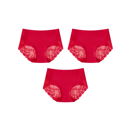 QIANLEE 3 пачки красных женских трусов-бикини