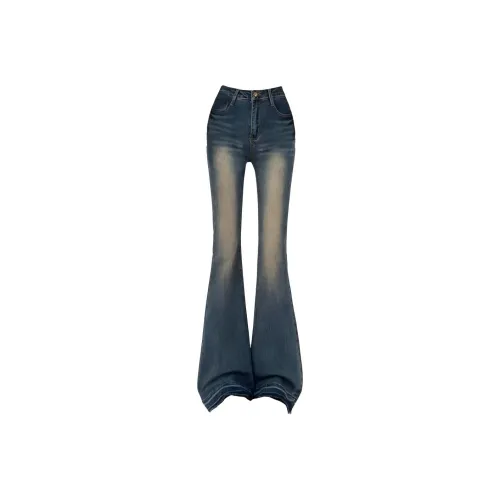 Lan Miao Ностальгический синий Женские джинсы