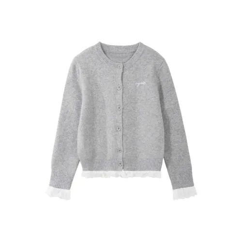 SNZX Серый Кружево Отделка Трикотаж Женский Трикотаж