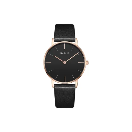 MBK Couple Collection Кварцевый механизм Коровья кожа Ремешок Часы Унисекс Белый циферблат