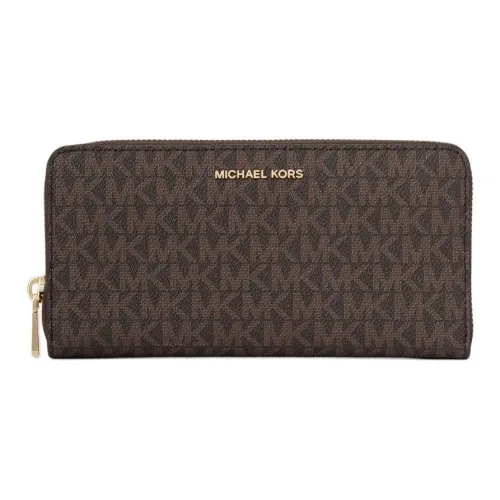 MICHAEL KORS Jet Set Покрытый холст Кошелек Большой Унисекс Коричневый