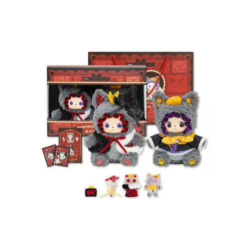 Playpoint Unlimited x Pleasant Овца And Big Волк Красный Big Волк серый Красный CP Коллаборация Коробка Плюшевый Подвеска 15 см Рекомендуемый рост