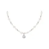 Ожерелье с сахарным кубиком циркон (белый)