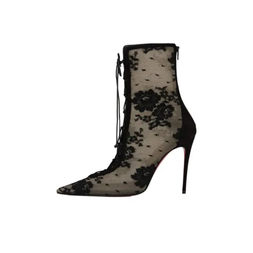 CL KM Кружево Booty Ботильоны 10 см Женские Черный