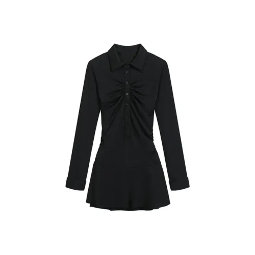 Icicofficial Длинное платье с длинными рукавами женское