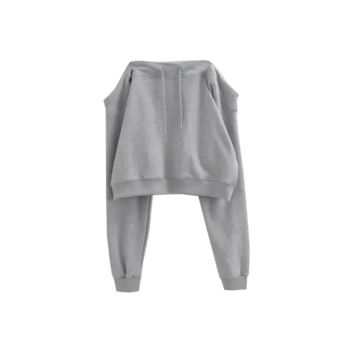 LOWEAR Loose Шея Складные Crop Mtm Толстовка Женские