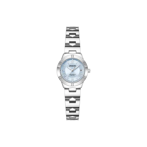 Dickies Наручные часы Кварцевый механизм Стальной ремешок Синий циферблат Женские часы Белый Flowing Свет Коробка