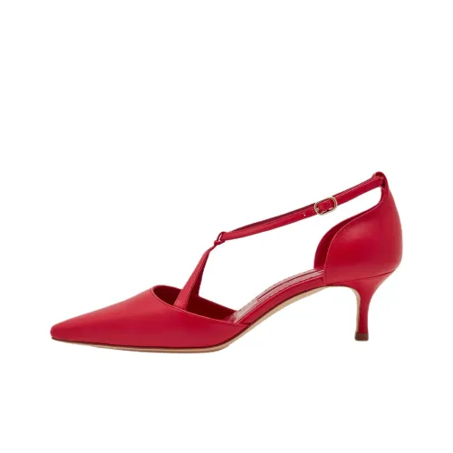 MANOLO BLAHNIK Nola Низкий каблук Высокий каблук 5 см Женский Красный