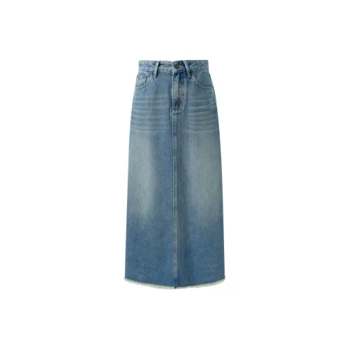 3COLOUR Denim Long Skirt Women's