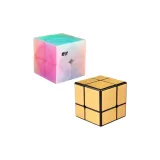 Вторичный Желе Цвет Рубик Куб QY3132 + Вторичный Зеркальце Рубик Куб [Брушированный Золотой] 181
