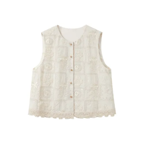 3COLOUR Экрю Женские Жилеты