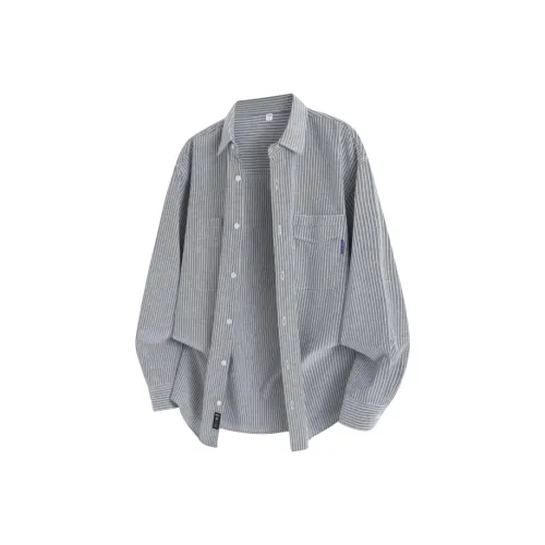 CariteSport Бизнес Универсальный Полосы Модный Длинный Рукав Рубашка Унисекс