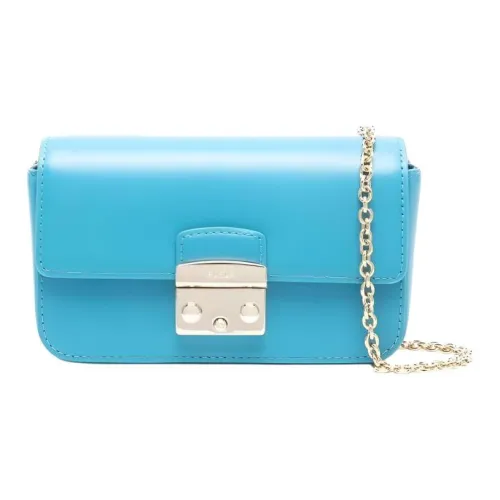 Furla Metropolis Collection Сумка через плечо из телячьей кожи Мини Унисекс Небесно-голубой
