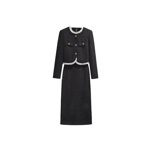 QIAOMONVHAI Черный Женские Комплекты с Юбкой