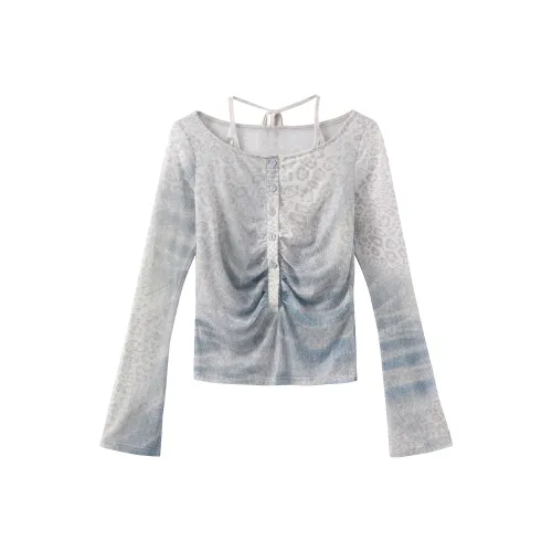 DND4DES Светло-синие женские футболки T